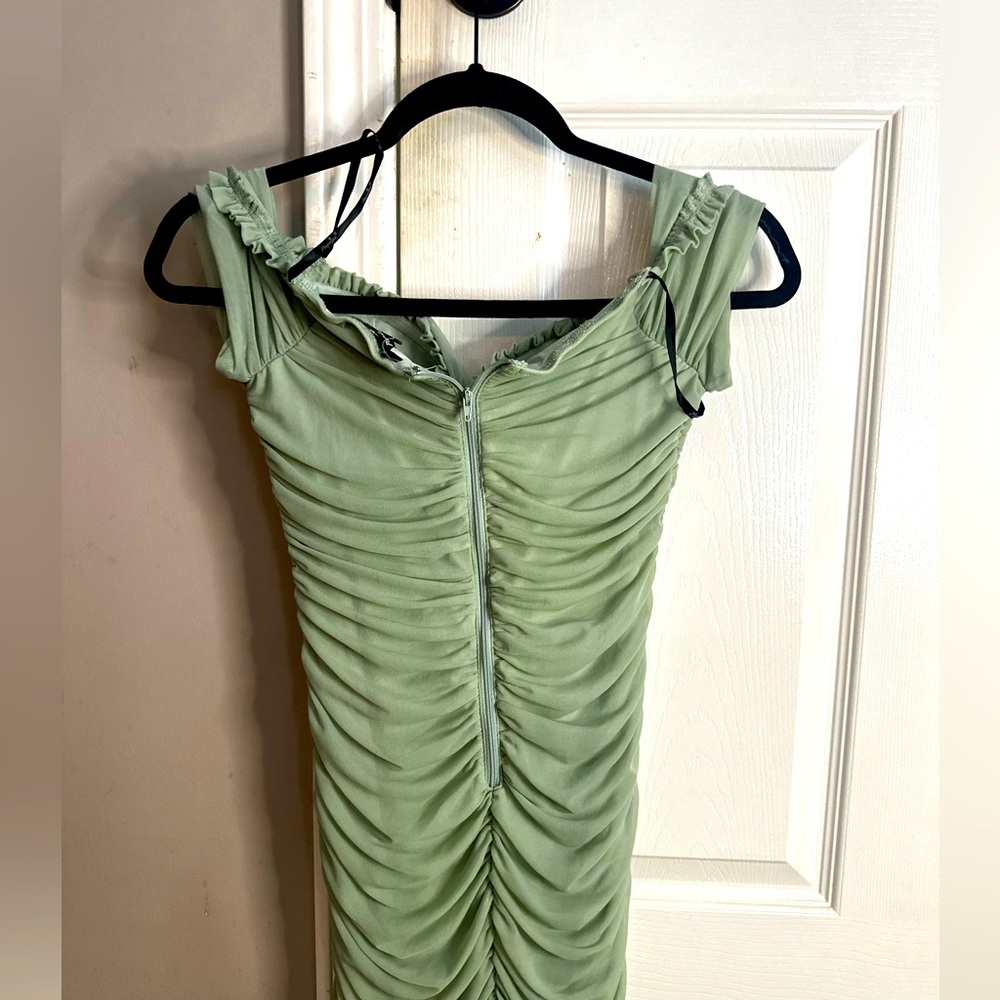 Papaya green dress.